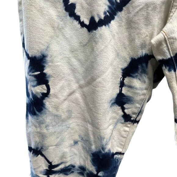 Gap 1969 Real Straight Tie-Dye Jeans 30R Cotton Denim Blue & White - Picture 3 of 7